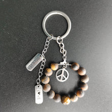 Charger l'image dans la galerie, Porte-clés paix oeil de tigre