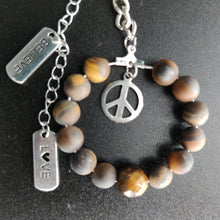 Charger l'image dans la galerie, Porte-clés paix oeil de tigre