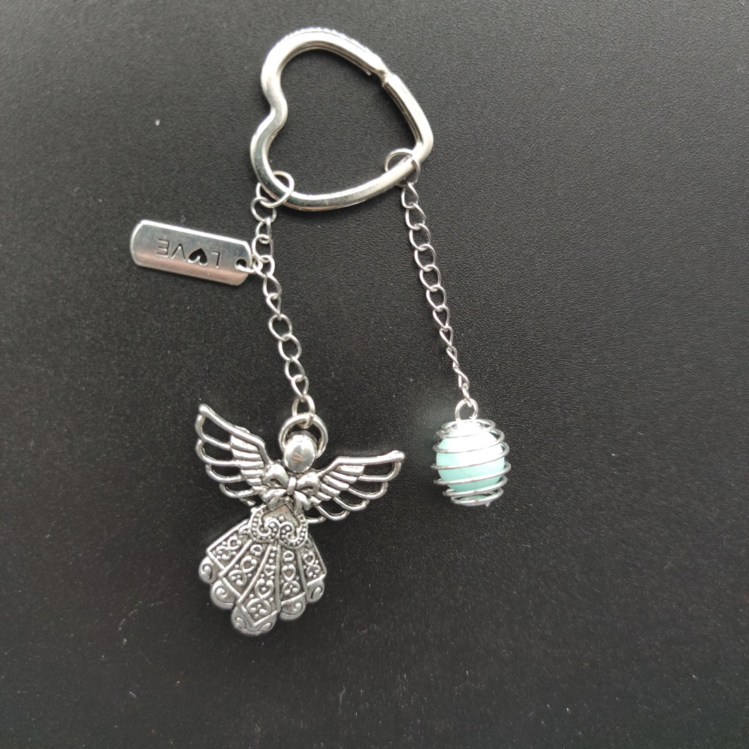 Porte-clés ange amazonite