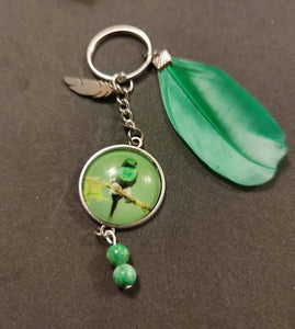 Porte-clés oiseau vert