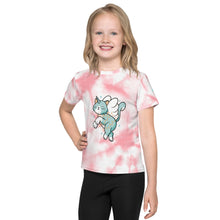 Charger l&#39;image dans la galerie, T-shirt col ras du cou enfant Rose/Chat
