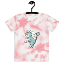 Charger l&#39;image dans la galerie, T-shirt col ras du cou enfant Rose/Chat
