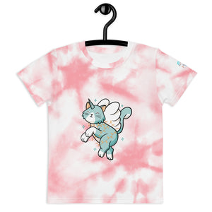 T-shirt col ras du cou enfant Rose/Chat