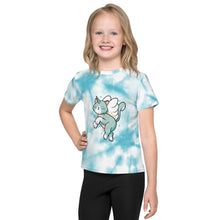 Charger l&#39;image dans la galerie, T-shirt col ras du cou enfant bleu/chat
