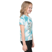 Charger l&#39;image dans la galerie, T-shirt col ras du cou enfant bleu/chat
