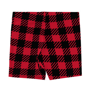 Short moulant carreaux - rouge et noir