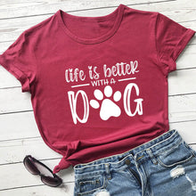 Charger l&#39;image dans la galerie, t-shirt Life Is Better With A Dog
