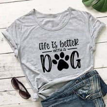 Charger l&#39;image dans la galerie, t-shirt Life Is Better With A Dog
