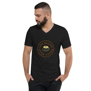 T-shirt Col V Coffee